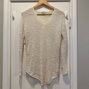 Helmut Lang Women's Knit Top 100% Silk Women’s XS Lightweight Sweater Coastal